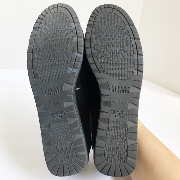 STUART WEITZMAN Loafers Black Suede Schooldays Penny Chunky oxfords platforms - Picture 9 of 16
